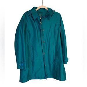 𝅺LL Bean Turquoise Raincoat with Wool liner